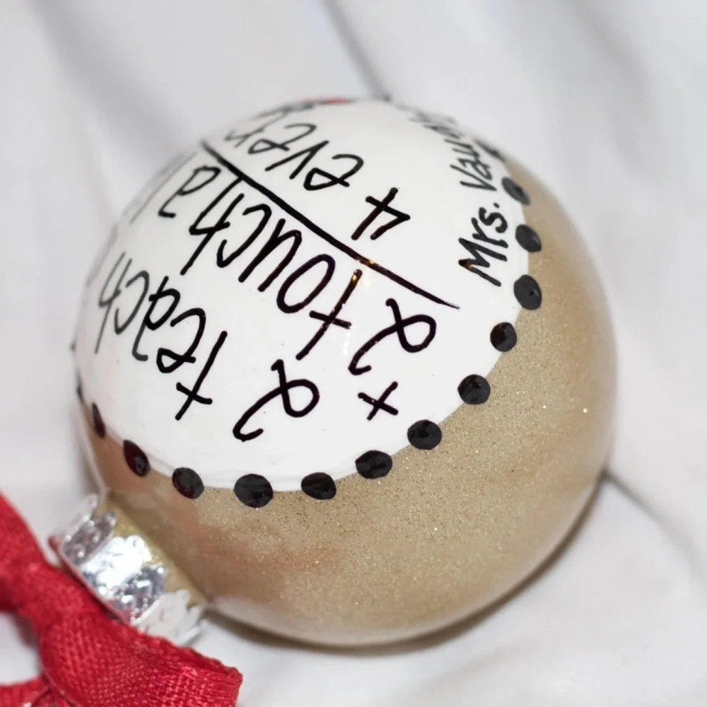 Teaching Adds Up! Personalized Teacher Christmas Ornament – Custom Holiday Gift